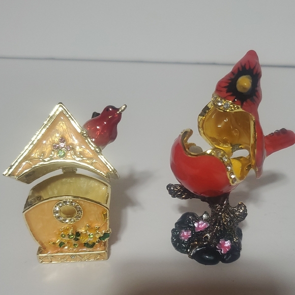 Red Cardinal Trinket Box Set - Picture 7 of 9
